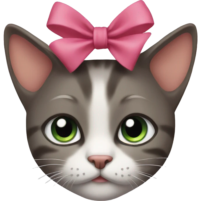 A cat with a bow emoji