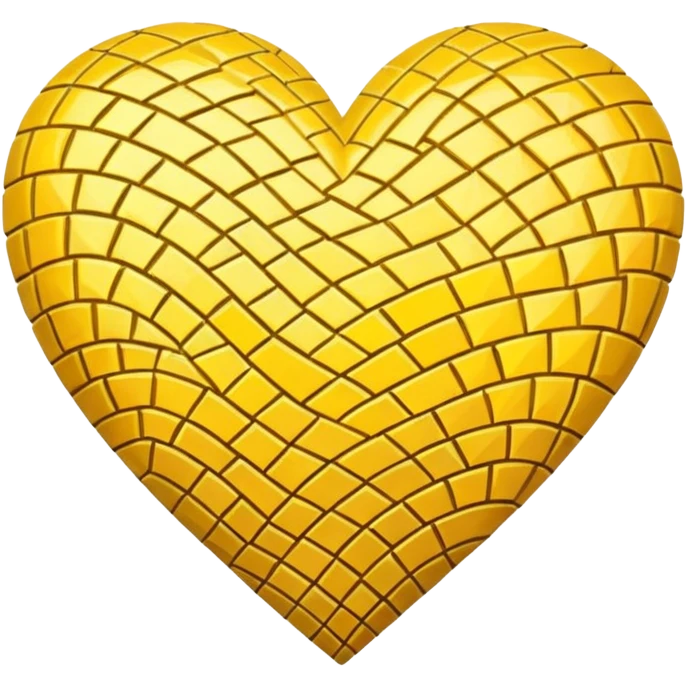 yellow heart with a mosaic pattern emoji