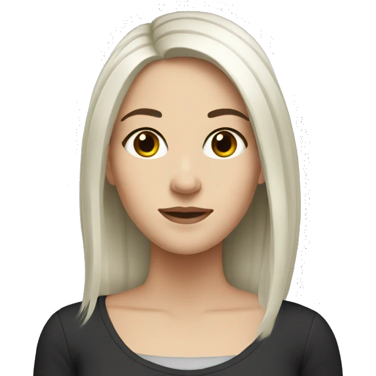 White girl with black hair  emoji