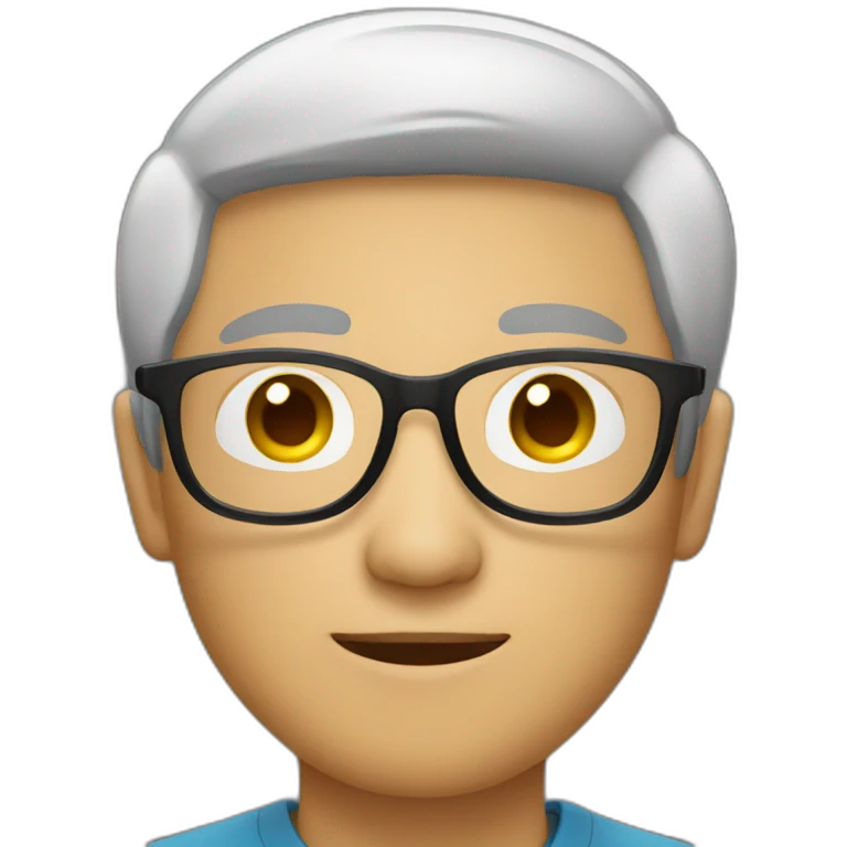 Asia man wearing round glasses emoji
