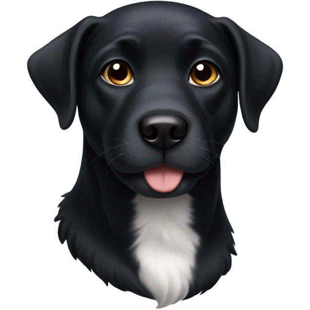 black dog with white chest emoji