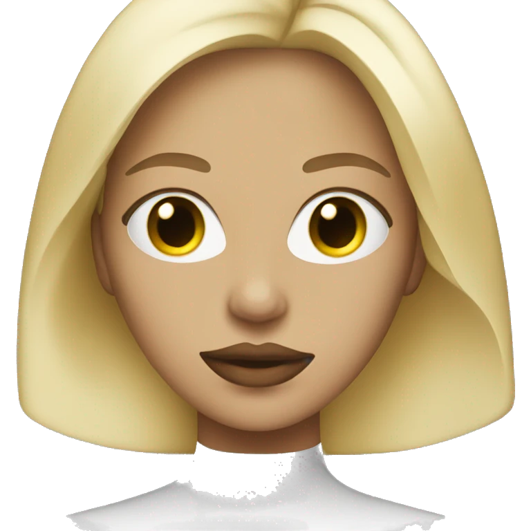 blonde girl with lip mask on emoji