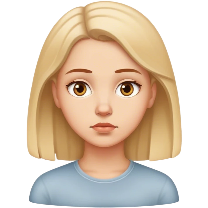 Una chica blanca, pensativa  emoji