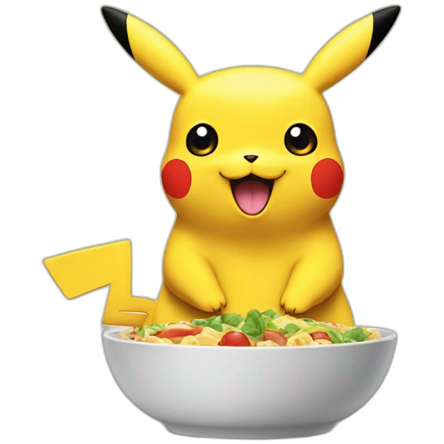 Pikachu saying goodlunch emoji