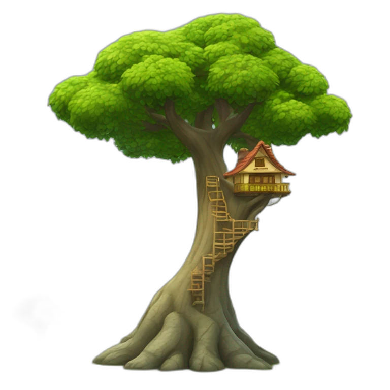 Copa de árbol y al lado una torre convtecho emoji