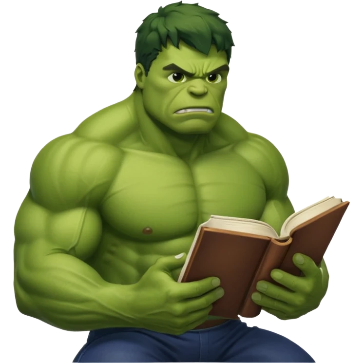 read book with hulk emoji