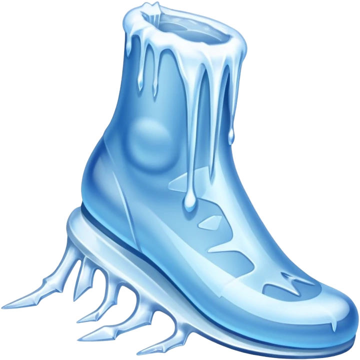 frozen foot with icicles and frost, sharp cutting edge emoji