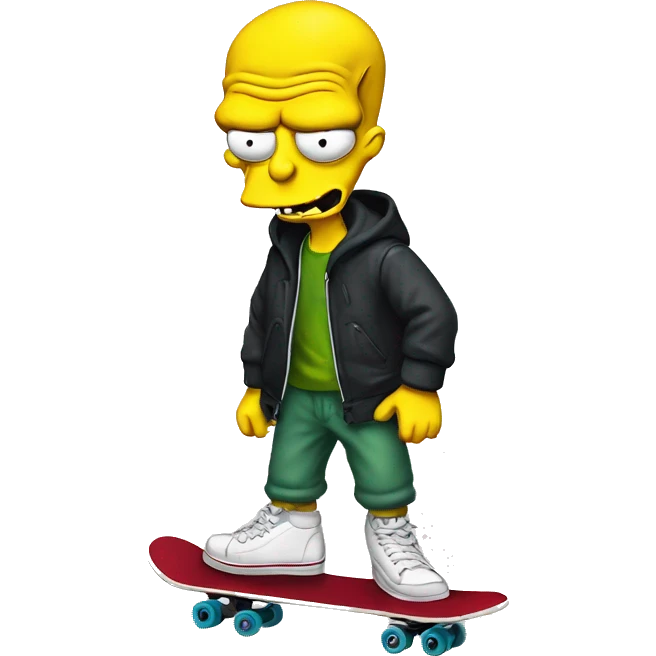mr burns dressed as a skater, with a streetwear outfit emoji
