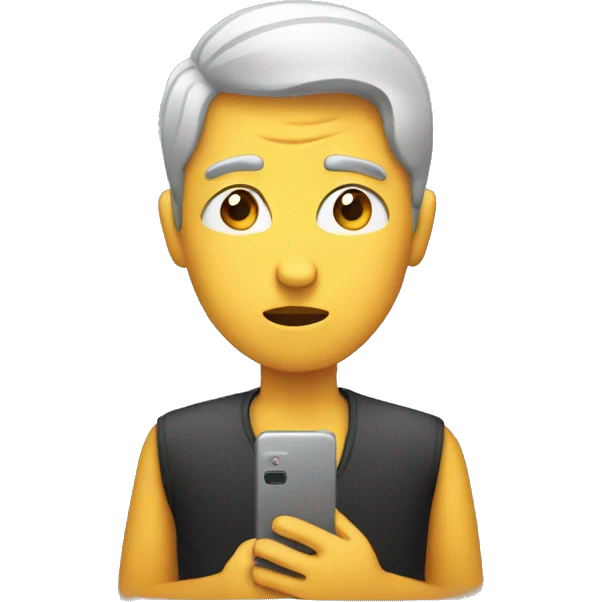 person staring at phone emoji