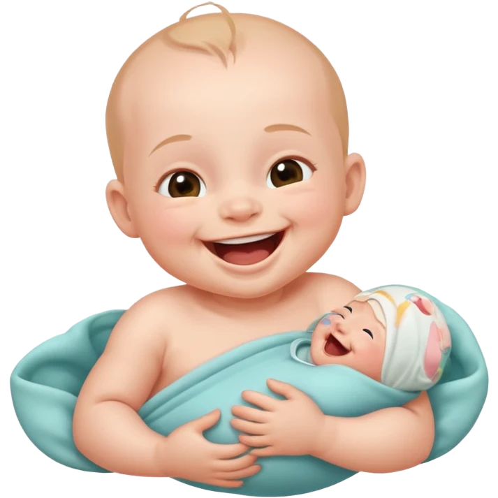A newborn baby laughing joyfully emoji