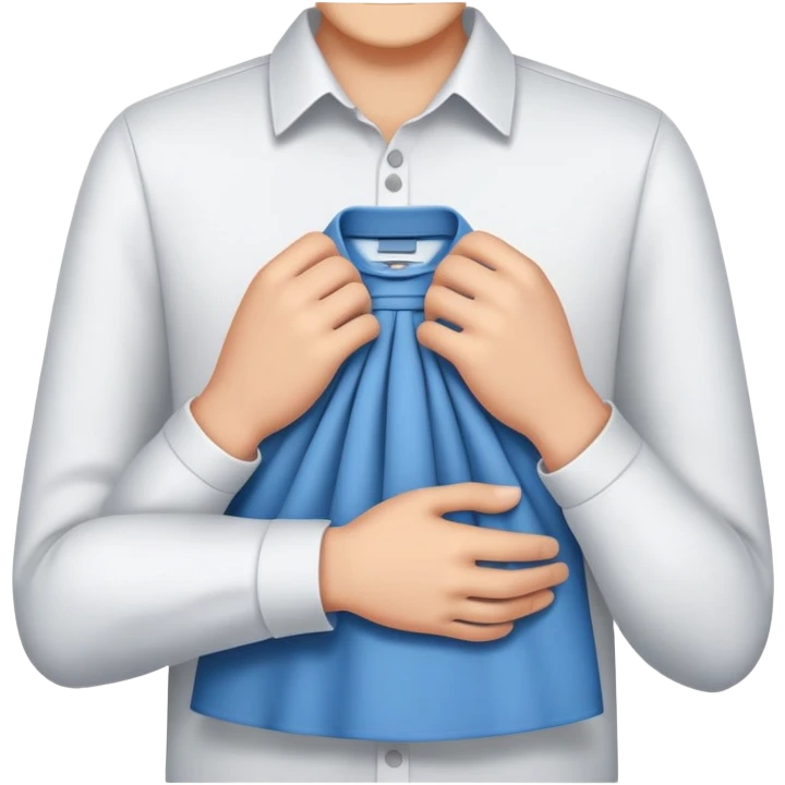 hands folding a shirt, simple and clear, friendly emoji