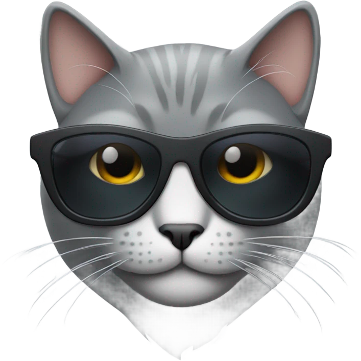 Grey cat wearing sunglasses emoji