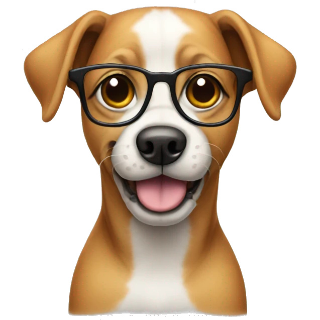 Dog with glasses emoji