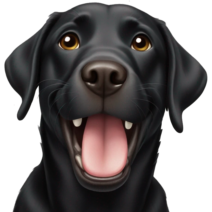 Black Labrador missing front tooth emoji