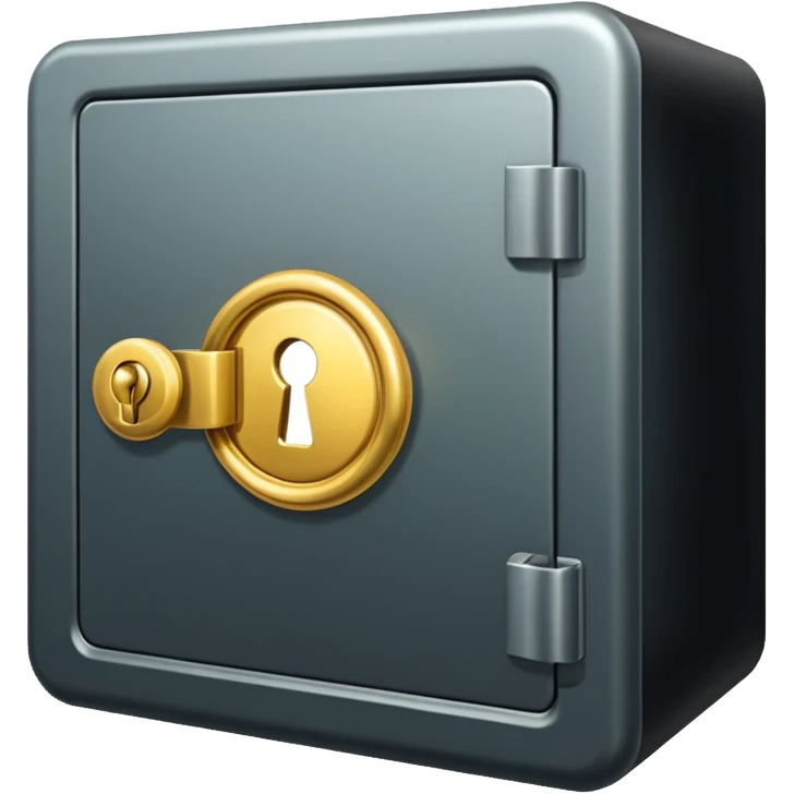 A safe is slightly open and gold is peeking out from inside. emoji