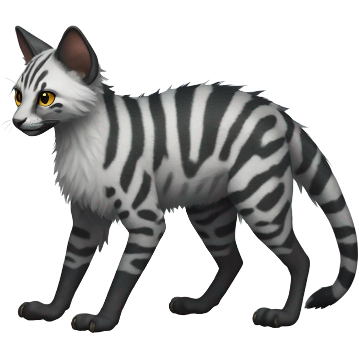 Modern Feral Rare Fantasy Vernid-Trico-species by LiLaiRa, random markings, full body emoji