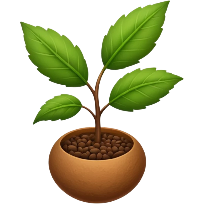 ein kleiner samen, aus dem ein grüner zweig wächst emoji