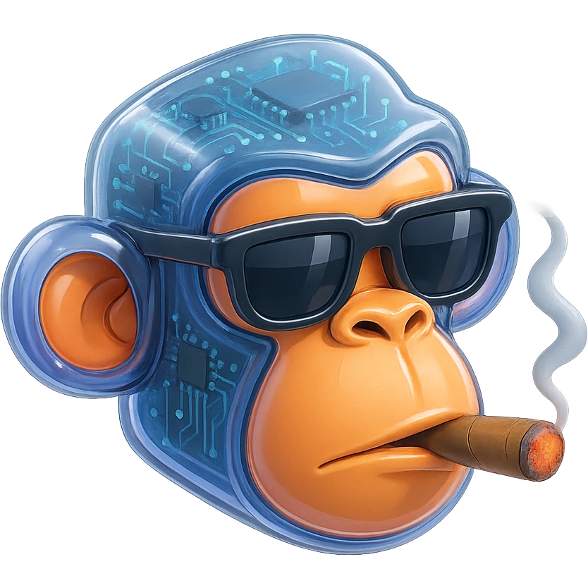 monkey with cigar wearing sunglasses emoji