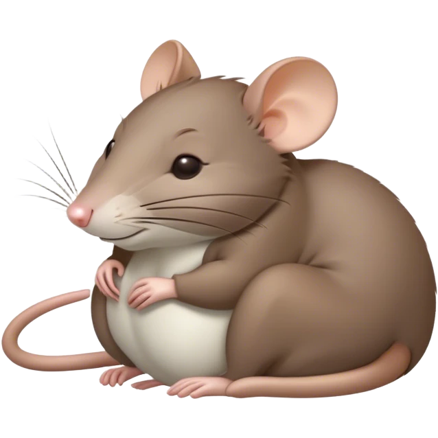 Meme-Worthy Cute Sleeping Brown Rat Portrait Emoji, Head resting peacefully with a contented smile, showcasing a compact, nimble build and a luxuriously soft brown coat, eyes gently closed in serene, restful slumber, Simplified yet hilariously adorable features, highly detailed, glowing with a soft, drowsy light, high shine, relaxed and utterly lovable, stylized with an air of playful laziness, soft glowing outline, capturing the essence of a sleeping rat that feels destined to become the next viral sensation of adorable urban rest! emoji