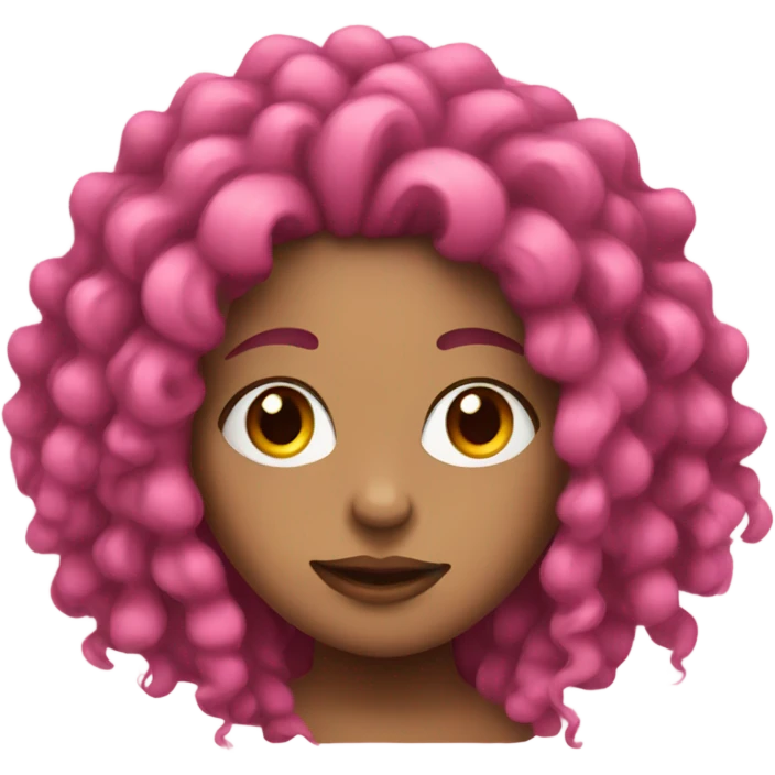 Girl with pink curly dreadlocks emoji