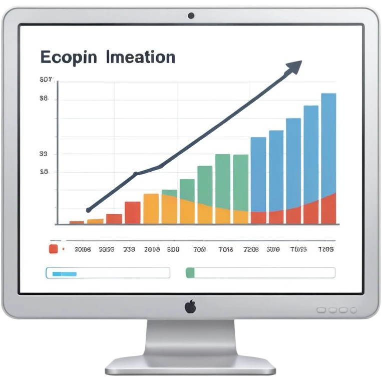 computer screen displaying a single presentation slide with a title line and a chart icon emoji