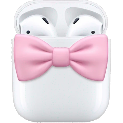 AirPods light pink bow emoji