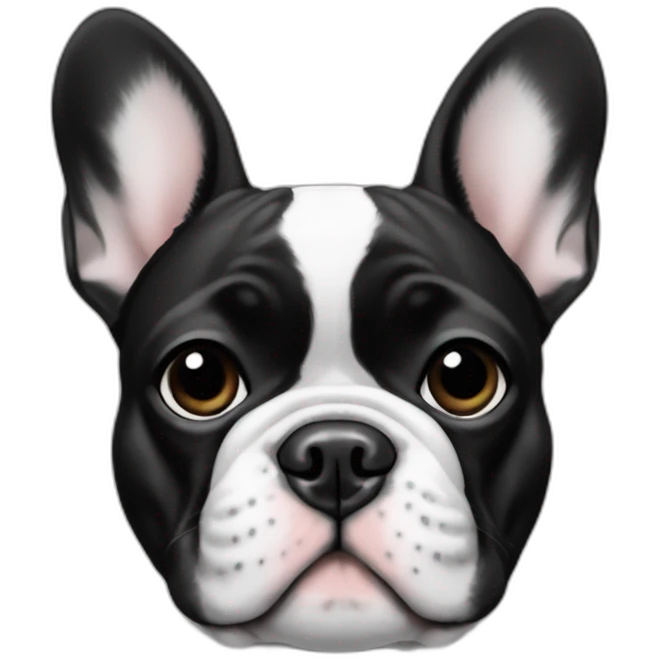 french bulldog black and white  emoji