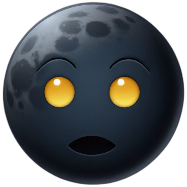 Dark moon with face emoji
