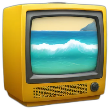 television en una playa emoji