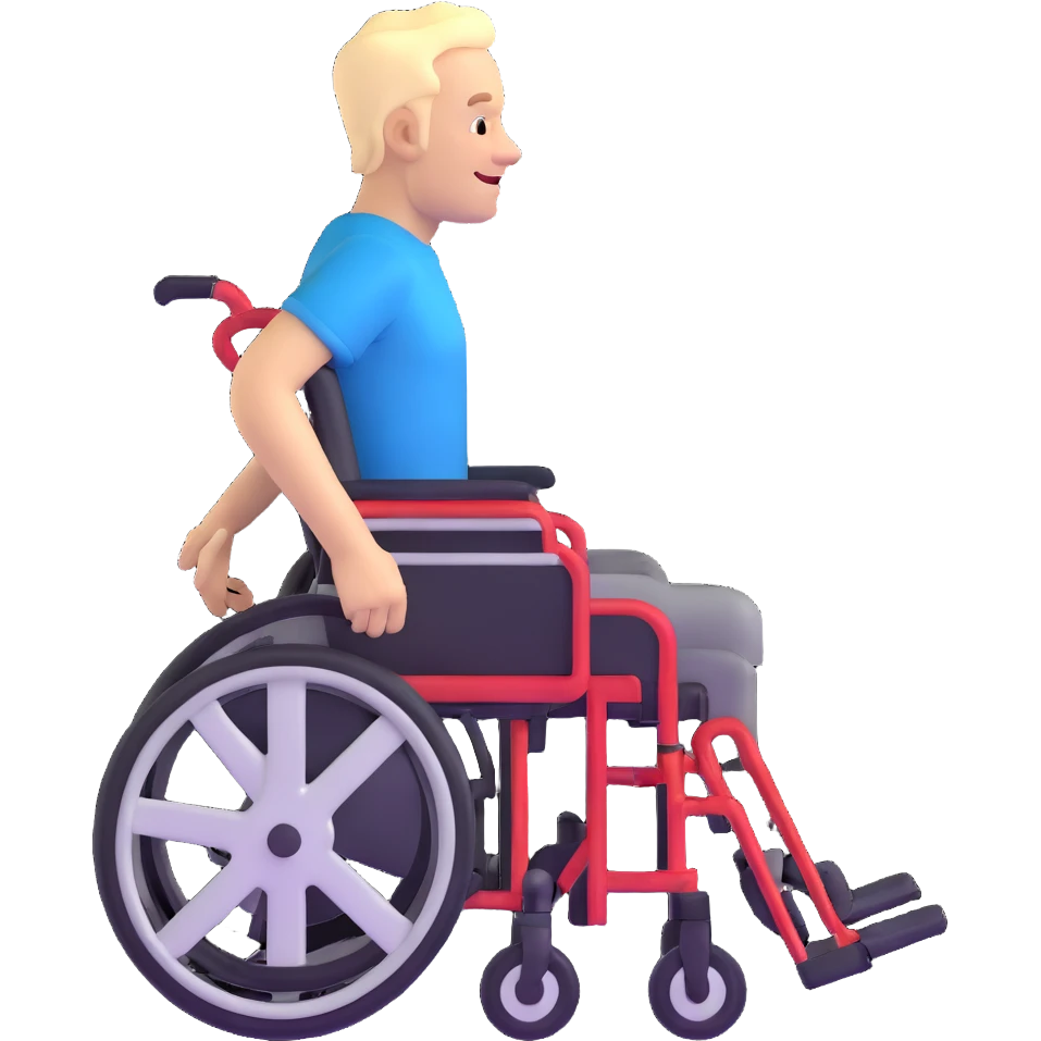 cheerful man in a wheelchair emoji