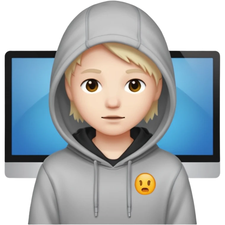 hacker anonimous in front of PC emoji