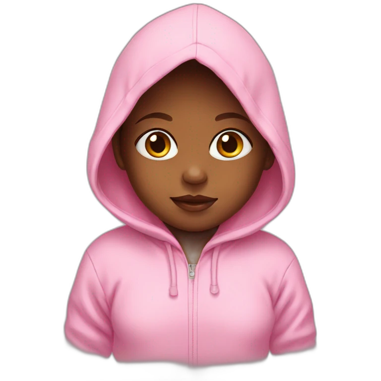 Baby girl wearing a hoodie emoji
