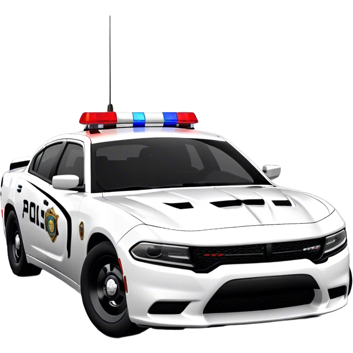 Police Car - Dodge Charger Pursuit (Model Year: 2022) (Iconic colour: Black and white) emoji