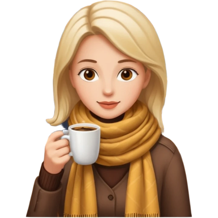 woman drinking coffee in a cafe emoji