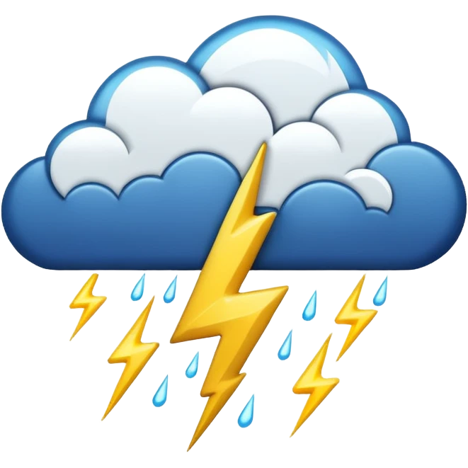 Thunder Flash on a rainy night  emoji