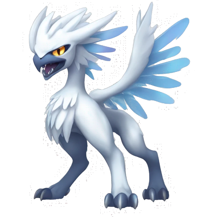  cool edgy colorful angelic ethereal Absol-Dialga-Fakemon full body emoji