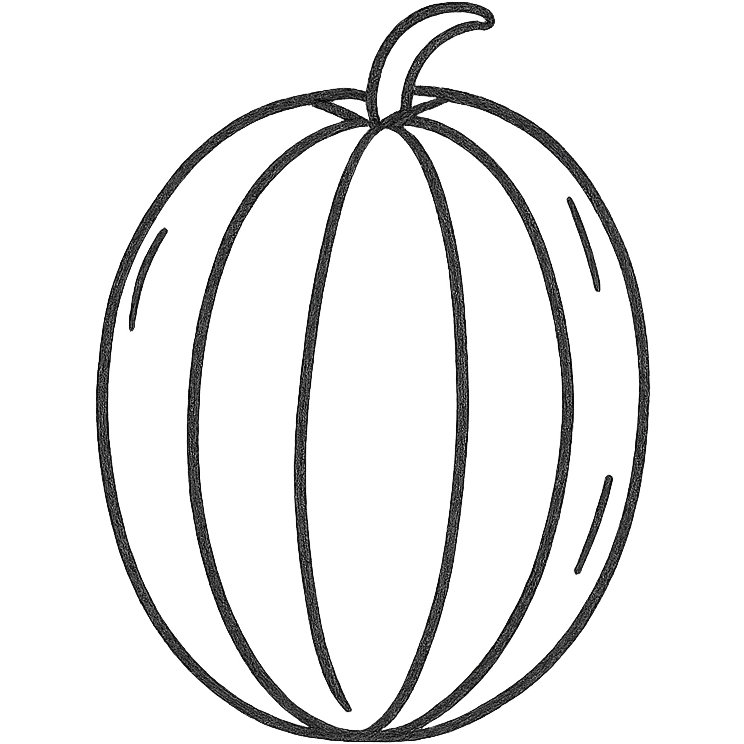참외 (Korean melon) hand drawn black outline icon emoji
