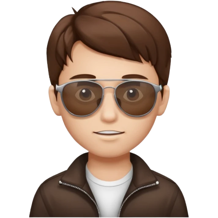 boy with brown hair, white skin, no beard, wearing sunglasses emoji