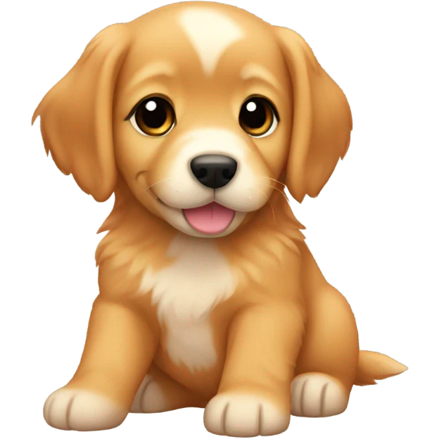 Chibi red golden retriever puppy emoji
