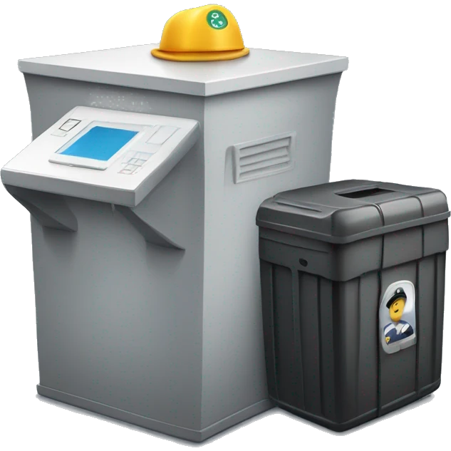 airport security bin with phone and laptop inside emoji