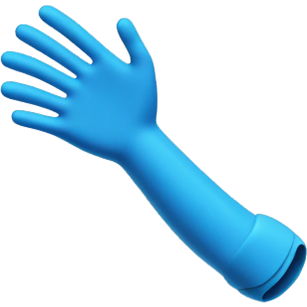 Blue prosthetic arm emoji