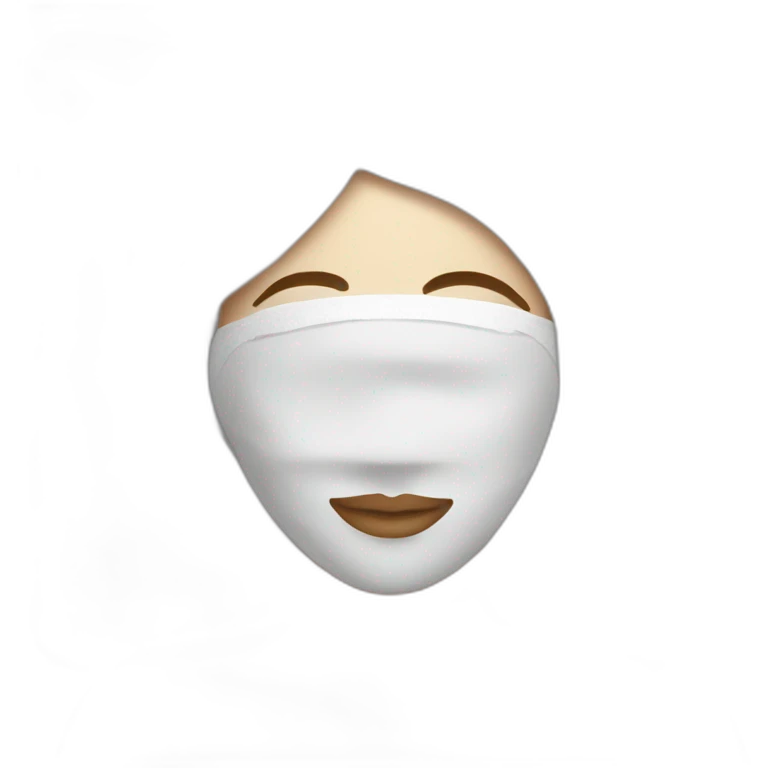 white girl with spa mask on full face relaxing emoji