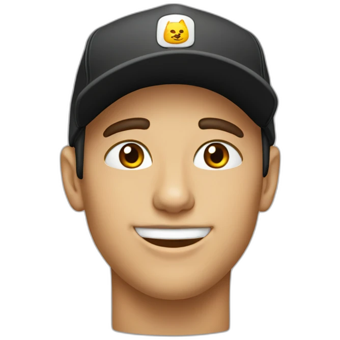  Katze-schwarz-mit-basecap  emoji