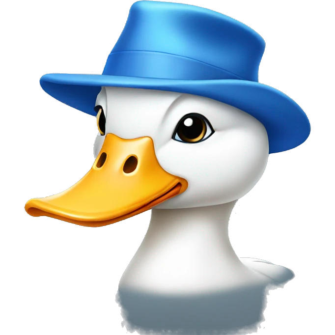 white duck with a blue hat on  emoji