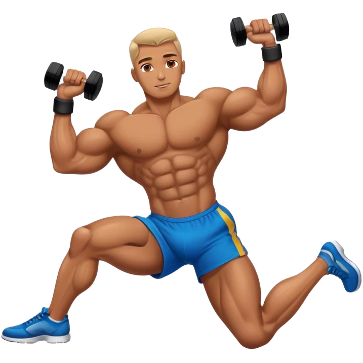 bodybuilder laying-down exercise emoji