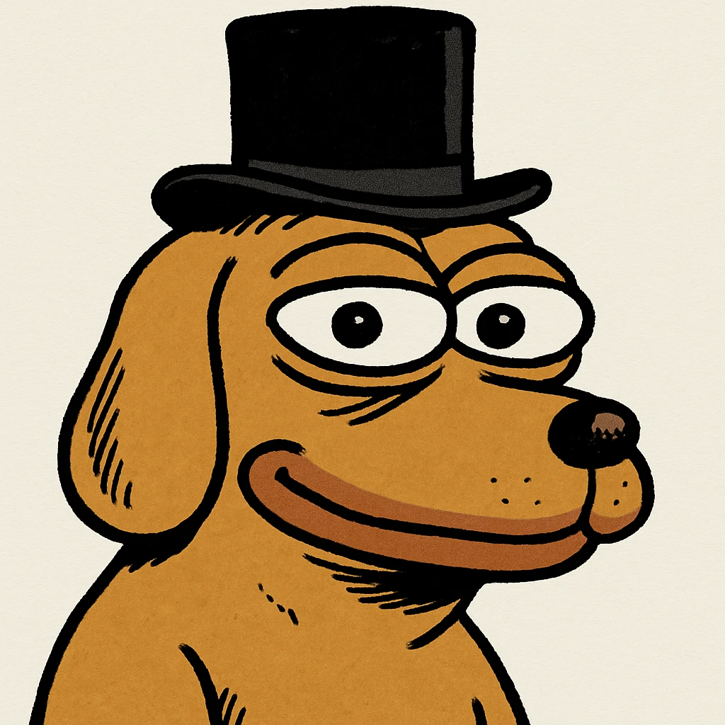 dog with tophat emoji