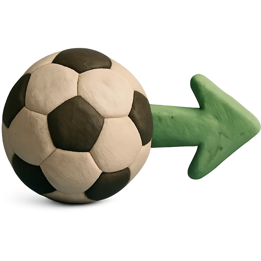 sports ball and a following arrow, representing 'tail your sports bet' emoji