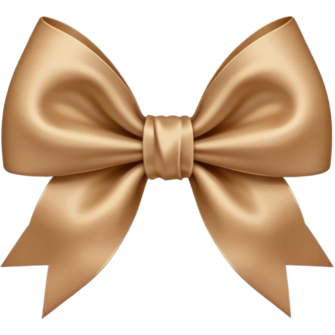 Beige satin brown bow emoji