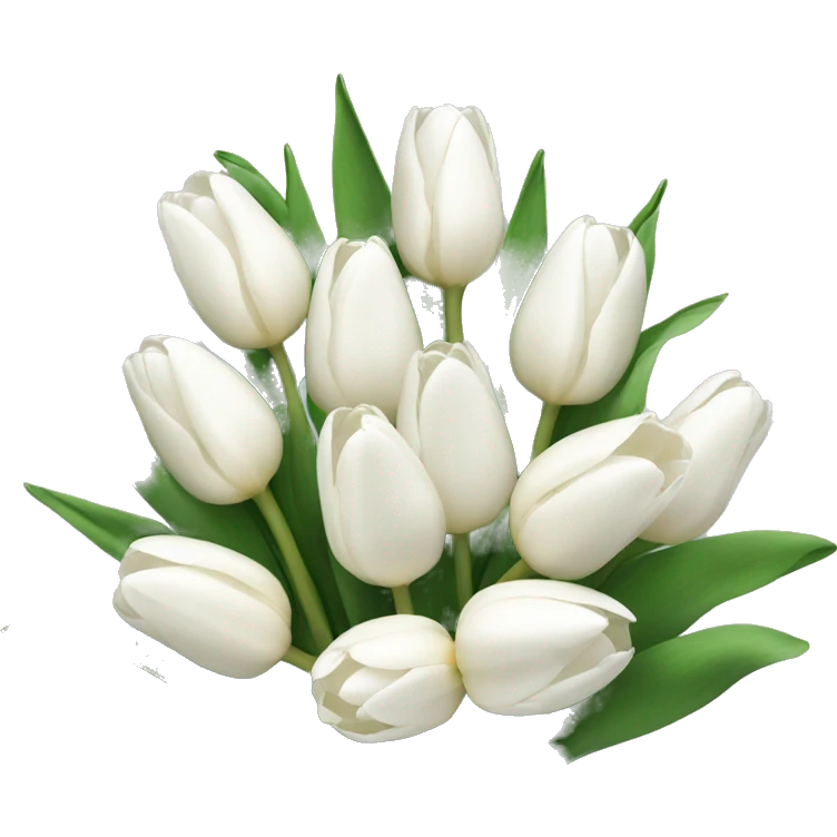 white tulip bouquet  emoji