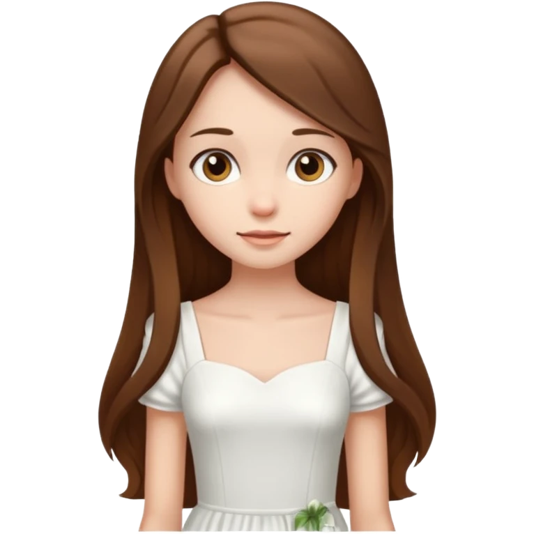 Chica delgada pelo castaño largo  emoji